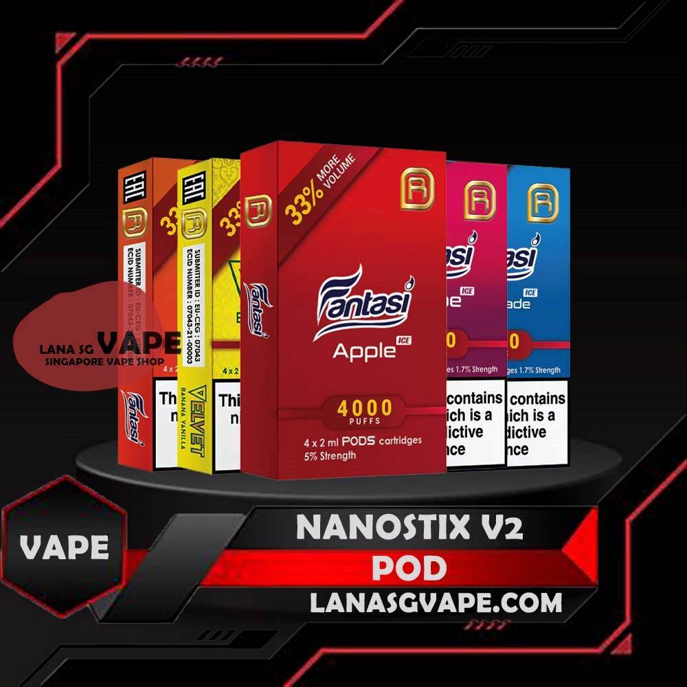 NANOPOD V2 POD - SG VAPE COD Nanostix V2 POD is original pod flavour for NanoSTIX Neo V2 device now with 2ml of liquids which is 33% bigger. Available in packs of 4 cartridges of 1 box. Our 2ml NanoPOD Neo come in a wide range of flavors. Don’t be deceived by their compact size; these flavorful little pods contain the equivalent of 45 cigarettes worth of nicotine each, and thanks to our innovative NanoNIC technology using naturally occurring nicotine salts rather than traditional freebase nicotine, delivery is much more efficient. NanoPOD Neo flavors consist of 23 flavors with bigger capacity and bigger satisfaction. Specifications: Capacity 2ml Regular: Nicotine 5% Light: Nicotine 3% Package Included: Pack of 4 pods ⚠️Compatible Device⚠️ NanoSTIX Neo V2 ⚠️NANOSTIX V2 POD FLAVOUR LINE UP⚠️ Apple Coffee Mix Creamy Red Mix Fruity Blue Orange Tabac Classic Tabac Menthol Strawberry Vanilla Banana Vanilla Hazelnut Coffee Strawberry Apple Guava Honeydew Lychee Graple Lemonade Bubblegum Jackfruit Mango Grape ice Kiwi Rockmelon Butterscotch Cream Popcorn Caramel SG VAPE COD SAME DAY DELIVERY , CASH ON DELIVERY ONLY. ORDER BEFORE 5PM , SAME DAY NIGHT SLOT 7PM – 10PM RECEIVED PARCEL. TAKE BULK ORDER /MORE ORDER PLS CONTACT US : LANASGVAPE WHATSAPP VIEW OUR DAILY NEWS INFORMATION VAPE : LANASGVAPE CHANNEL