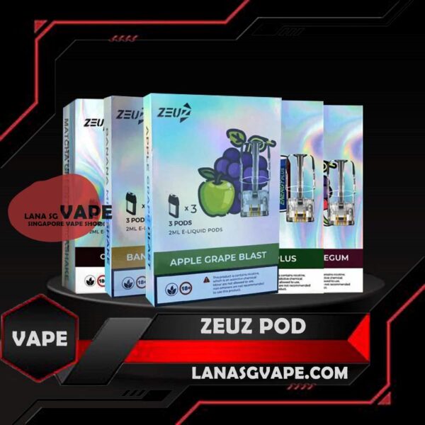 ZEUZ POD The ZEUZ POD is classic pod flavour compatible to all first generation vape device. It comes with menthol and various fruity flavours. Specifications: Nicotine 3% Capacity 2ml per pod Package Included: Pack of 3 pods ⚠️Compatible Device WITH⚠️ RELX Device DD3S Device ZEUZ Device INSTAR Device WUUZ Device DD CUBE Device DD Touch Device ⚠️ZEUZ POD FLAVOUR LINE UP⚠️ Watermelon Redbull (Energy Drink) Grape Bubblegum Honey Grapefruit Banana Milkshake Soy Milk Classic Tobacco Longan Smoothie Matcha GreenTea Milkshake Apple Grape Blackcurrant Coke Lemonade Pink Guava Mango Strawberry Ice Sparkling Lemonade Taro Jasmine Tie Guan Yin Ice blended Coffee Peach Lychee Spearmint Energy Plus (100plus) SG VAPE COD SAME DAY DELIVERY , CASH ON DELIVERY ONLY. ORDER BEFORE 5PM , SAME DAY NIGHT SLOT 7PM – 10PM RECEIVED PARCEL. TAKE BULK ORDER /MORE ORDER PLS CONTACT US : LANASGVAPE WHATSAPP VIEW OUR DAILY NEWS INFORMATION VAPE : LANASGVAPE CHANNEL