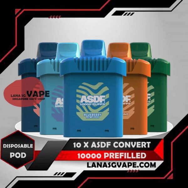 10 X ASDF CONVERT 10000 PUFFS REFILLED Package Include : 10 Pcs X ASDF CONVERT 10000 PUFFS REFILLED Free Delivery The ASDF CONVERT 10000 REFILLED disposable vape is a Malaysia local brand. The Vapetape is under ASDF company also. The ASDF Convert is a prefilled pod system. The starter kit included a flavour pod and a reuseable battery. There is a led battery indicator. It show green light when battery percentage is 71%-100% , blue light when 26%-70% and turns red light when battery percent less than 25%. Specification : Battery Volume : 500 mAh Charging : Rechargeable with Type C Fully Charged Time : 15mins Battery Indicator ⚠️ASDF CONVERT 10000 PUFFS REFILLED AVAILABLE⚠️ Hawaiian Pineapple Grape Lychee Energy Drink Blueberry Kiwi Cool Mint Lemon Mint Strawberry Peach Berries Grape Yogurt Double Mango Berry Peach Lemon Mango Lychee Aloe Vera Fruity Lychee Mixed Bubblegum Sea Salt Passion Fruit Strawberry Kiwi Strawberry Apple Cappuccino Coconut Lychee Mango Peach SG VAPE COD SAME DAY DELIVERY , CASH ON DELIVERY ONLY. ORDER BEFORE 5PM , SAME DAY NIGHT SLOT 7PM – 10PM RECEIVED PARCEL. TAKE BULK ORDER /MORE ORDER PLS CONTACT US : LANASGVAPE WHATSAPP VIEW OUR DAILY NEWS INFORMATION VAPE : LANASGVAPE CHANNEL