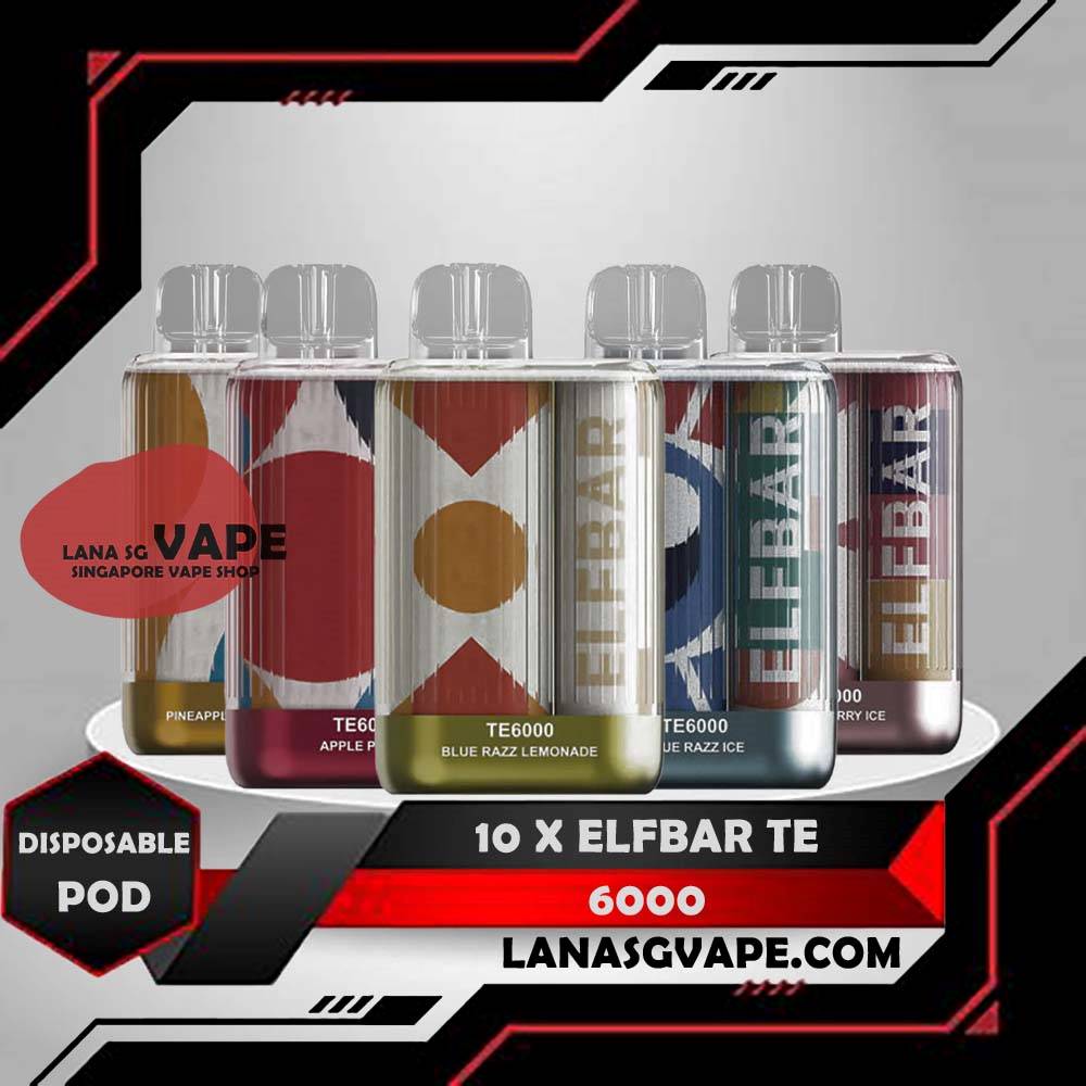 10 X ELFBAR TE 6000 DISPOSABLE Package Include : 10 Pcs X ELFBAR TE 6000 DISPOSABLE Free Delivery The ELFBAR 6000 TE DISPOSABLE is transparent fashion and designed by ELFBAR company from UK since 2018. With an impressive 6000 puffs per device, this disposable vape offers a long-lasting and convenient vaping experience without the need for recharging or refilling. Specification : Battery : 550mAH Puff : 6000 Strength : 50mg Charging Type-C Cable ⚠️ELFBAR TE 6000 DISPOSABLE FLAVOUR LIST⚠️ Banana Cola Ice Cool Mint Cranberry Grape Durian King Grape Honeydew Peach Mango Watermelon Popcorn Caramel Sakura Grape Strawberry Ice Strawberry Juicy Peach Strawberry Mango Taro Yam Vanilla Custard Vanilla Ice Cream Cranberry Grape Pecan Butter Green Apple Blackcurrant Winter melon SG VAPE COD SAME DAY DELIVERY , CASH ON DELIVERY ONLY. ORDER BEFORE 5PM , SAME DAY NIGHT SLOT 7PM – 10PM RECEIVED PARCEL. TAKE BULK ORDER /MORE ORDER PLS CONTACT US : LANASGVAPE WHATSAPP VIEW OUR DAILY NEWS INFORMATION VAPE : LANASGVAPE CHANNEL