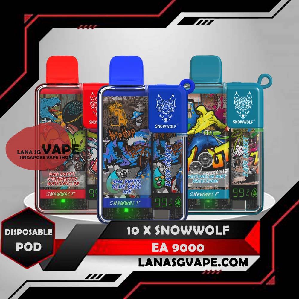 10 X SNOWWOLF EASY SMART 9000 DISPOSABLE Package Include : 10 X SNOWWOLF EASY SMART 9000 DISPOSABLE Free Delivery The SNOWWOLF Easy Smart is Ea 9000 puffs Disposable , is a convenient and stylish vaping device with a smart screen, perfect for vape enthusiasts in Singapore.  and Snowwolf Easy SmartDisposable Vape born with a elegant outlook design and power by mesh coil with 10 amazing flavors! Enjoy the same day delivery and indulge in the delicious flavor of grape candy. Specification : Battery Capacity : 650mAh Constant Power : 10.5~16w Charging Port : Type-c Rechargeable Disposable Nicotine : 5% / 50mg ⚠️SNOWWOLF EASY SMART EA9000 FLAVOUR LIST⚠️ Grape Candy Grape Yogurt Triple Mint Strawberry Grape Candy Pacific Cooler Blue Razz Ice Skittles Watermelon Mint Bbubblegum Strawberry Watermelon Pomelo Pearl Grap SG VAPE COD SAME DAY DELIVERY , CASH ON DELIVERY ONLY. ORDER BEFORE 5PM , SAME DAY NIGHT SLOT 7PM – 10PM RECEIVED PARCEL. TAKE BULK ORDER /MORE ORDER PLS CONTACT US : LANASGVAPE WHATSAPP VIEW OUR DAILY NEWS INFORMATION VAPE : LANASGVAPE CHANNEL