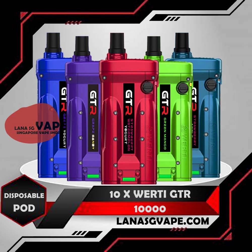 10 X WERTI GTR 10000 DISPOSABLE Package Include : 10 Pcs X WERTI GTR 10000 DISPOSABLE Free Delivery WERTI GTR VAPE 10000 Puffs was created by bunch of JDM car enthusiasm, where they design the WERTI 10K disposable vape like the engine of NISSAN GTR 34 RB26 which make it so special for people passionate for car. Specifications: Puff : 10,000 Puffs Nicotine : 5% Battery : 650mAh Charging : Rechargable with Type C Adjustable : Airflow ⚠️WERTI 10K DISPOSABLE FLAVOUR LIST ⚠️ Green Mango Honeydew Melon Cola Peach Mango Mango Kuinine Mix Berry Yakult Grape Yogurt Blackcurrant Yakult Triple Mint Popcorn Yakult Strawberry Yakult Original Cheesecake Grape Candy Sirap Bandung Strawberry Watermelon Yogurt Strawberry Apple SG VAPE COD SAME DAY DELIVERY , CASH ON DELIVERY ONLY. ORDER BEFORE 5PM , SAME DAY NIGHT SLOT 7PM – 10PM RECEIVED PARCEL. TAKE BULK ORDER /MORE ORDER PLS CONTACT US : LANASGVAPE WHATSAPP VIEW OUR DAILY NEWS INFORMATION VAPE : LANASGVAPE CHANNEL