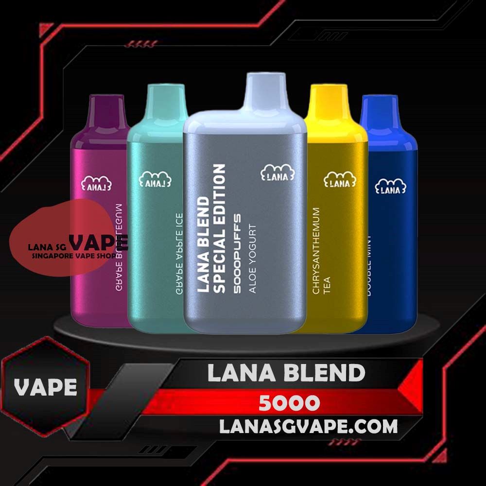 LANA BLEND SPECIAL 5000 DISPOSABLE The Lana Blend Special 5000 Disposable Vape  Pomelo White Tea Vape  is a compact and stylish disposable vape kit that offers a convenient and satisfying vaping experience, it is perfect for those who prefer a simple yet stylish look. One of the standout features of the Lanabar 5000 is its flavor options. The device offers a range of flavors to choose from, each with its own unique taste profile. The flavors are well-balanced and do not contain any harsh or irritant ingredients, making for a smooth and enjoyable vaping experience. Whether you prefer sweet, fruity, or menthol flavors, the the Lanabar 5000 has something for everyone. Another advantage of the the Lanabar 5000 is its size and portability. The device is small and lightweight, making it easy to carry in your pocket or bag. It's perfect for those who need a discreet and convenient vaping solution, whether you're at work, home, or on the go. The vape design also means that you don't have to worry about replacing parts or cleaning the device, making it a hassle-free option for those who want a simple and straightforward vaping experience. Specification : 650mAh Built-in Battery Rechargeable Efficient And Consistent Power Delivery 7ml Pre-filled E-juice 3% Nicotine Level Satisfy Almost 5000 Puffs ⚠️LANA BLEND SPECIAL 5000 DISPOSABLE FLAVOUR LIST⚠️ Aloe Yogurt Mango Peach Ice Strawberry Mango Ice Grape Apple Ice Grape Honey Grape Bubblegum Double Mint Chrysanthemum Tea Ice Lemon Tea Sea Salt Lemon Tie Guan Yin Yakult SG VAPE COD SAME DAY DELIVERY , CASH ON DELIVERY ONLY. ORDER BEFORE 5PM , SAME DAY NIGHT SLOT 7PM – 10PM RECEIVED PARCEL. TAKE BULK ORDER /MORE ORDER PLS CONTACT US : LANASGVAPE WHATSAPP VIEW OUR DAILY NEWS INFORMATION VAPE : LANASGVAPE CHANNEL
