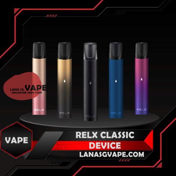 RELX CLASSIC DEVICE - SG VAPE COD The newest craze in closed pod system technology, the RELX Classic Vape Pod Device Kit. Being one of the must-haves if you prefer mouth to lung vaporizers, the RELX Classic Vape is packed with various features from its slick design to its utilization of the proprietary FEELM ceramic technology. The FEELM cartridge pod design ensures a leak resistant pod and uses a microscopic honeycomb ceramic mesh for an extremely smooth vaping experience. The RELX device features a draw activated system to prevent any pesky accidental button pressing. Each vaporizer pod securely attaches to the device through its magnectic connection and once connected to the device, the pressure sensitve system takes control with a sensitivity of 0.001atm. This means the activation time from the pull is much quicker that any other device on the market. The RELX features a 350mAH for long lasting everyday vaping and a massive 2.0ml capacity for its pre-filled nicotine salt e-juice pods that lasts approximately 650 puffs. RELX Classic pods come in wide range of flavors to choose from currently over 10+ flavors and counting. Specification: Closed Pod / Cartridge System All-in-One Device Built-in Battery 350mAh Maximum Wattage: 6W E-Liquid Capacity: 2ml Package Included: 1x Relx Classic Device 1x USB Cable ⚠️RELX CLASSIC DEVICE COMPATIBLE POD WITH⚠️ GENESIS POD J13 POD KIZZ POD LANA POD RELX CLASSIC POD R-ONE POD SP2 POD ZENO POD ZEUZ POD ⚠️RELX CLASSIC DEVICE COLOR⚠️ Black Gold Classisc Black Gold Shades Gold Twillight Navy Blue Power Red Purple Ocean Sky Blue Space Grey Tiffany Blue SG VAPE COD SAME DAY DELIVERY , CASH ON DELIVERY ONLY. ORDER BEFORE 5PM , SAME DAY NIGHT SLOT 7PM – 10PM RECEIVED PARCEL. TAKE BULK ORDER /MORE ORDER PLS CONTACT US : LANASGVAPE WHATSAPP VIEW OUR DAILY NEWS INFORMATION VAPE : LANASGVAPE CHANNEL